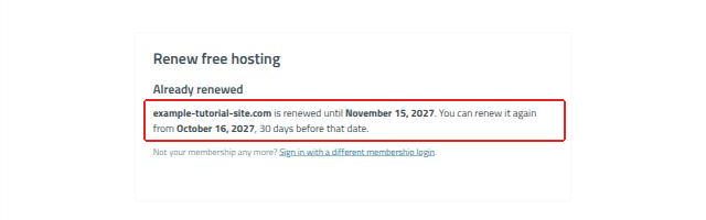 Already renewed