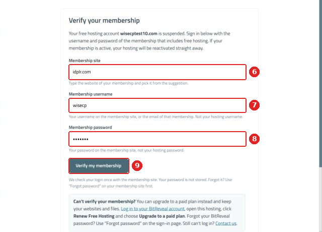Verify your membership form