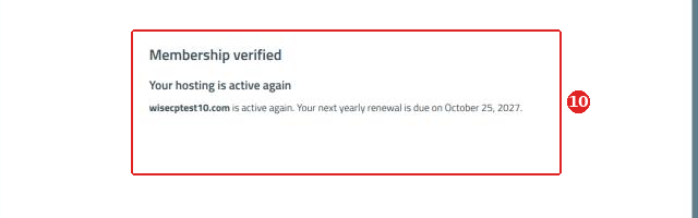 Your hosting is active again