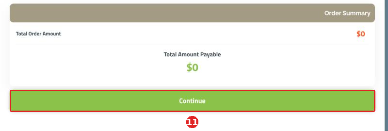 Cart Continue button